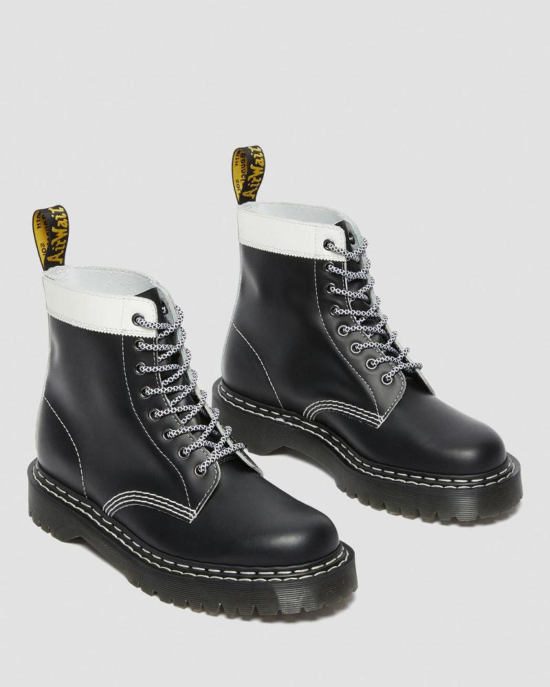 Black / White Women's Dr Martens 1460 Pascal Bex Leather Contrast Lace Up Boots | CA 178JPQ